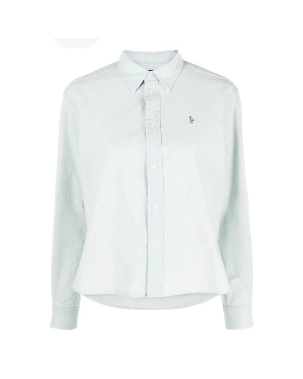 Polo Ralph Lauren Blue Cropped Boxy Chambray Shirt for men