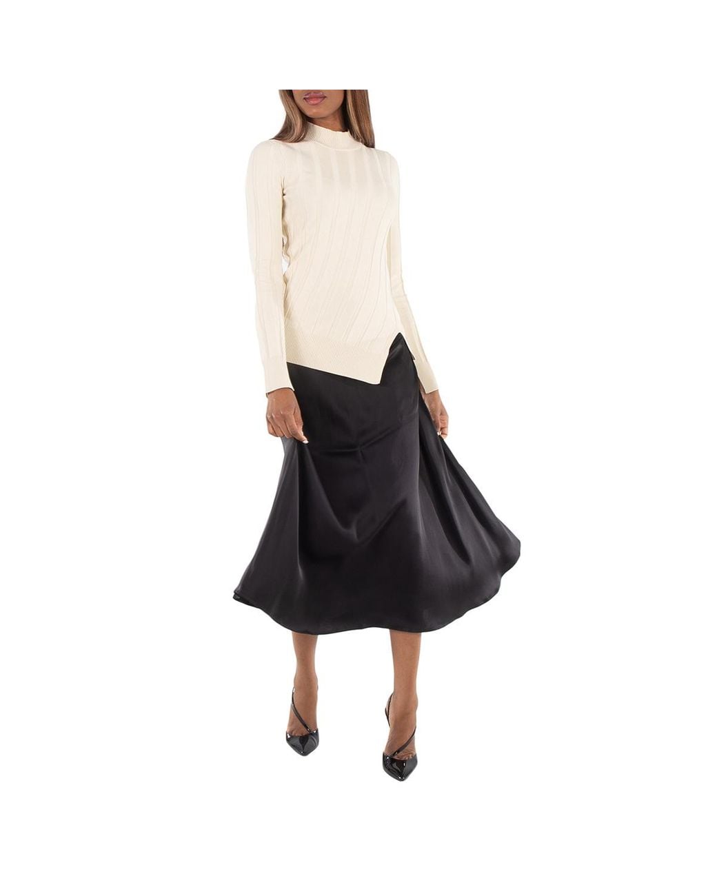 Stella McCartney Black Asymmetric Draped Midi Skirt
