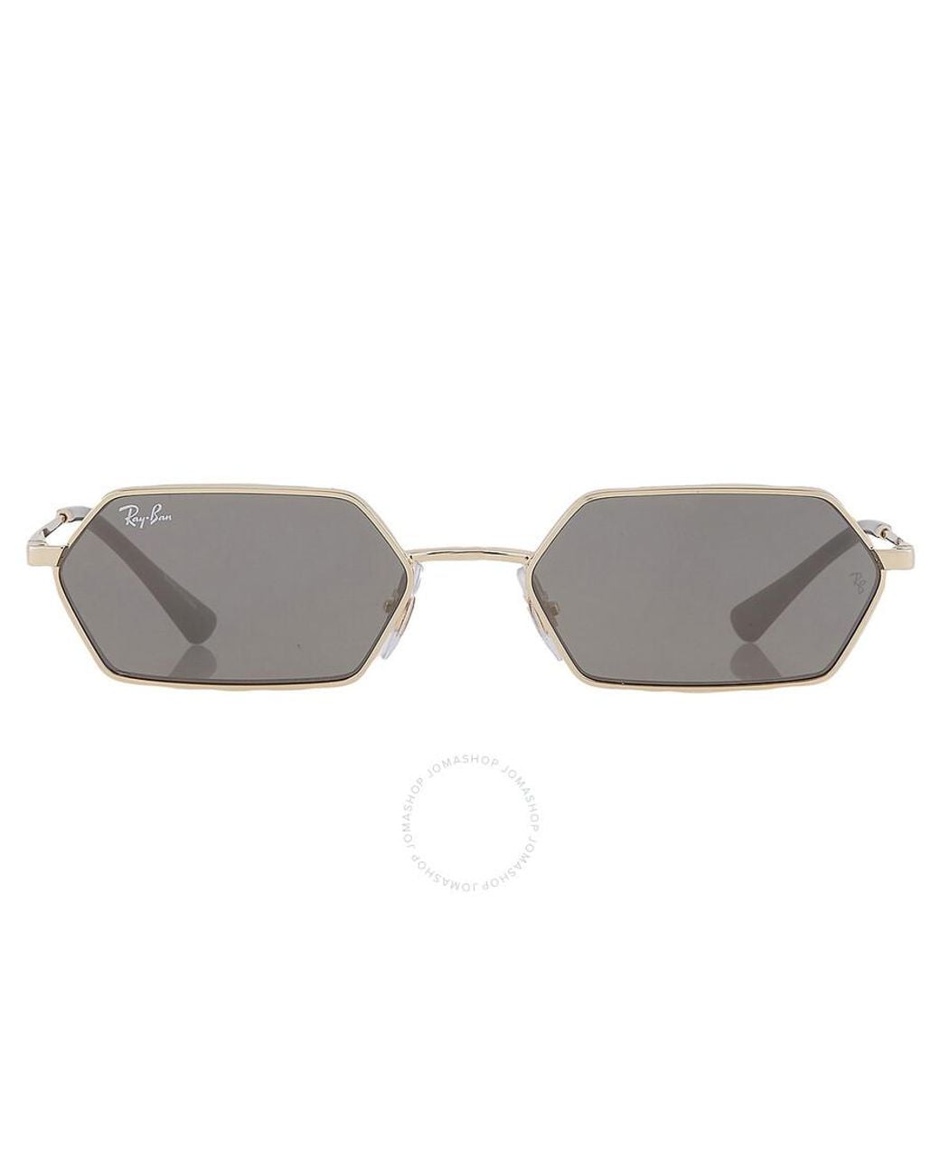 Ray-Ban Yevi Dark Grey Mirror Hexagonal Sunglasses Rb3728 92136v