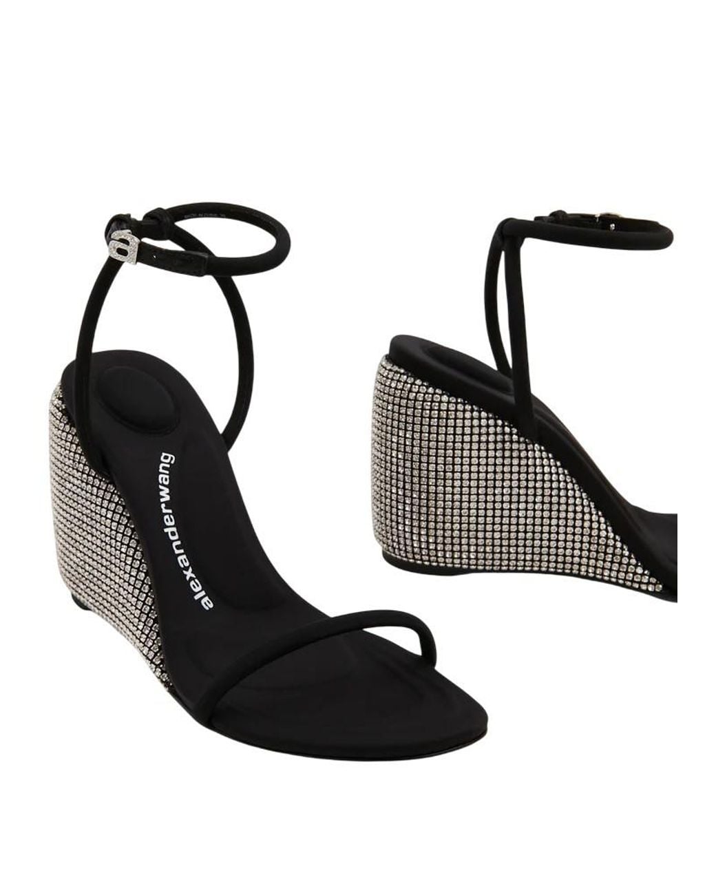 Alexander Wang Black Dahlia Crystal Wedge Sandals