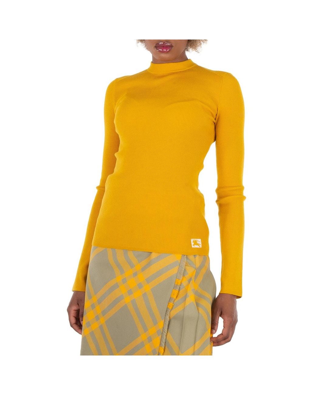 Burberry Yellow Ekd Wool Blend Top