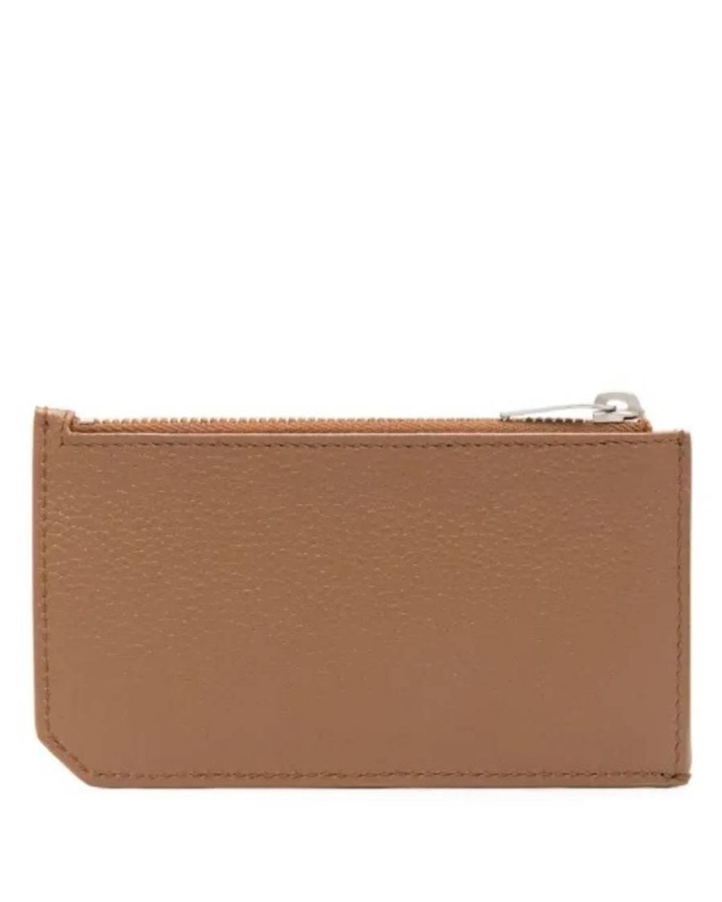 Saint Laurent Brown Cassandre Leather Card Holder for men