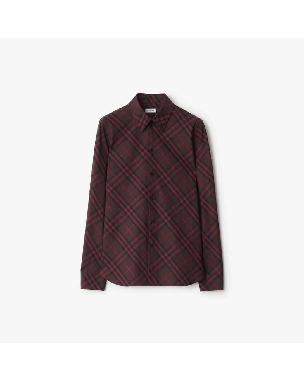 Burberry Purple Slim Fit Check Cotton Shirt, Brand Size 8 (Us for men