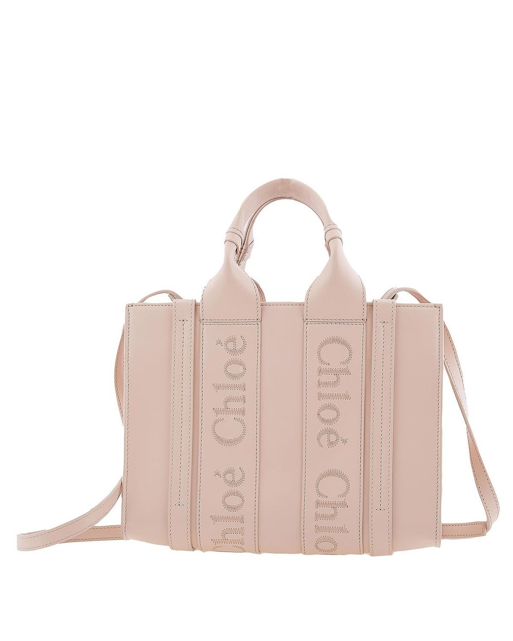 Chloé Pink Ladies Cement Small Woody Tote Bag for men