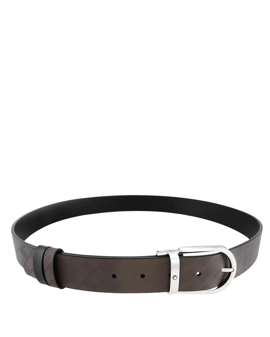 Montblanc Black Extreme Leather Horseshoe 35Mm Reversible Belt for men