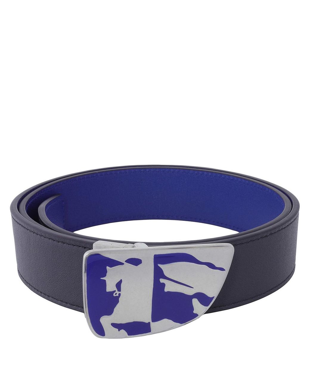 Burberry Blue Reversible Leather Shield Ekd Belt for men