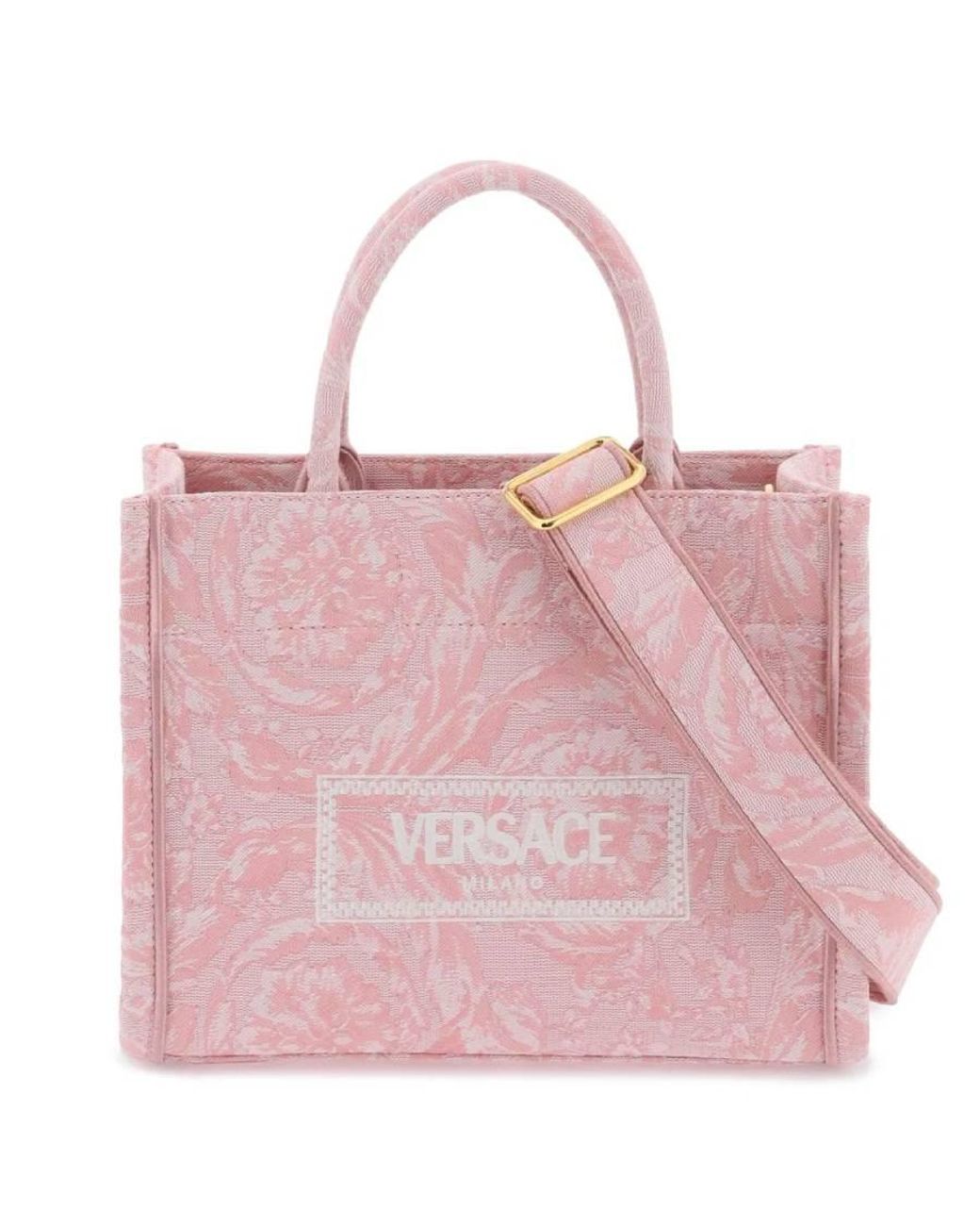 Versace Pink Barocco Athena Small Tote Bag Print for men