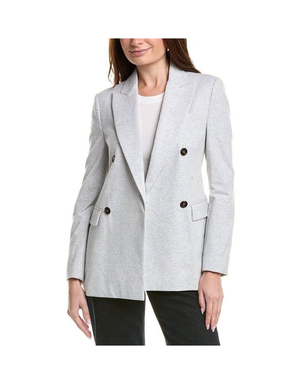 Brunello Cucinelli Gray Double-Breasted Blazer, Brand Size 40 (Us for men