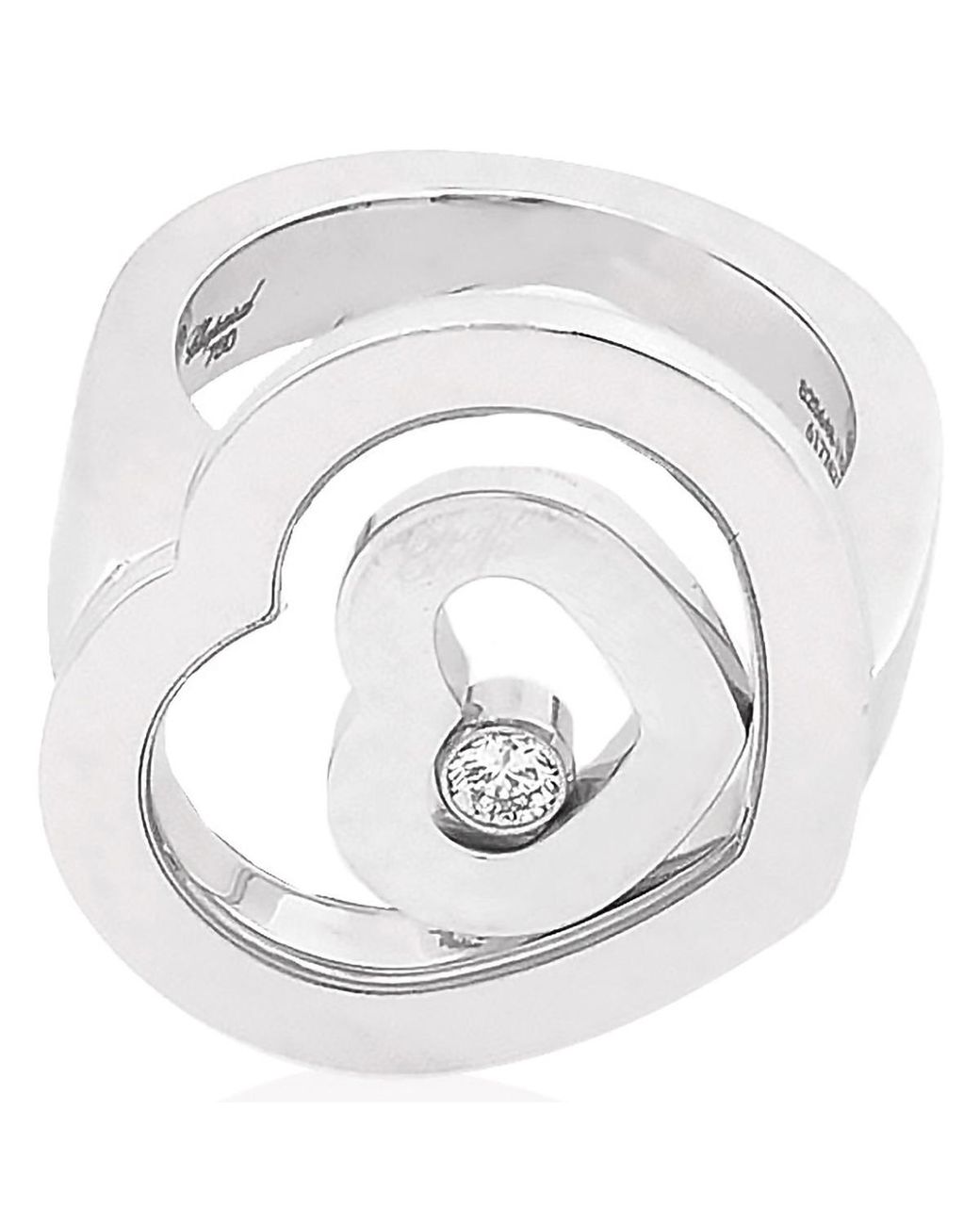 Chopard White 18K Happy Diamond Ring for men