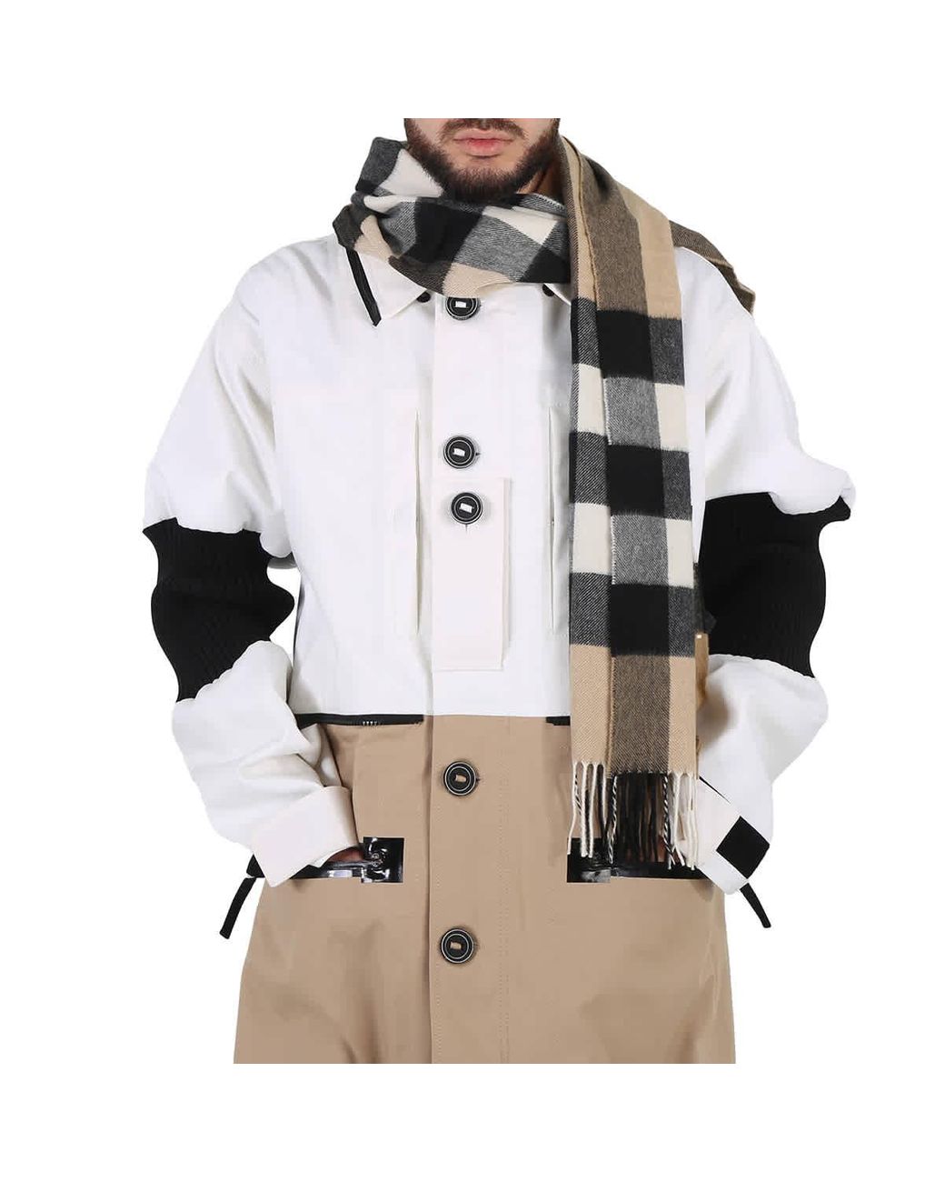 Half mega check cashmere scarf hot sale