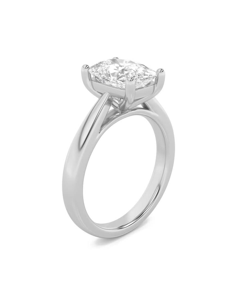 Mure And Co Metallic 2Ctw Elongated Cushion Shaped Lab Grown Diamond (G/Vs) Classic Shank Solitaire Engagement Ring for men