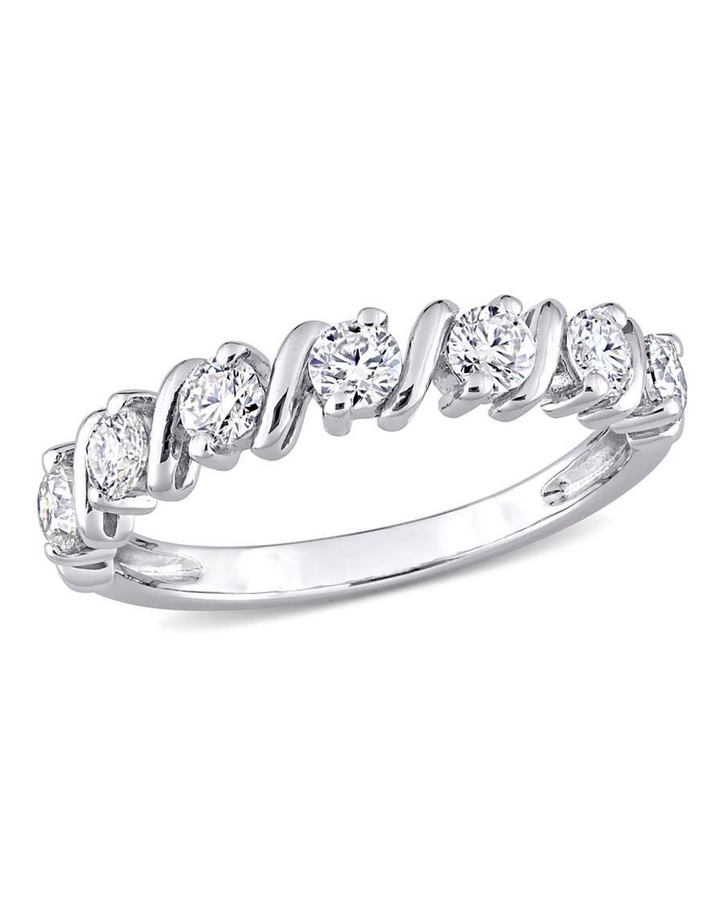 Amour White 3/4 Ct Dew Created Moissanite Band for men