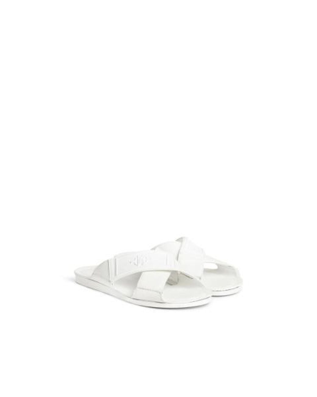 Roberto Cavalli White Cross-Strap Slide Sandals, Brand Size 39 Us for men