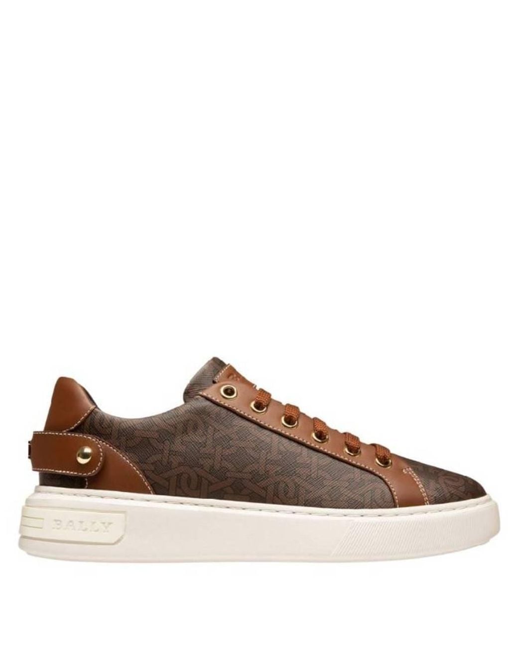 Bally Brown Malya B-Monogram Low-Top Sneakers, Brand Size 35 Us for men