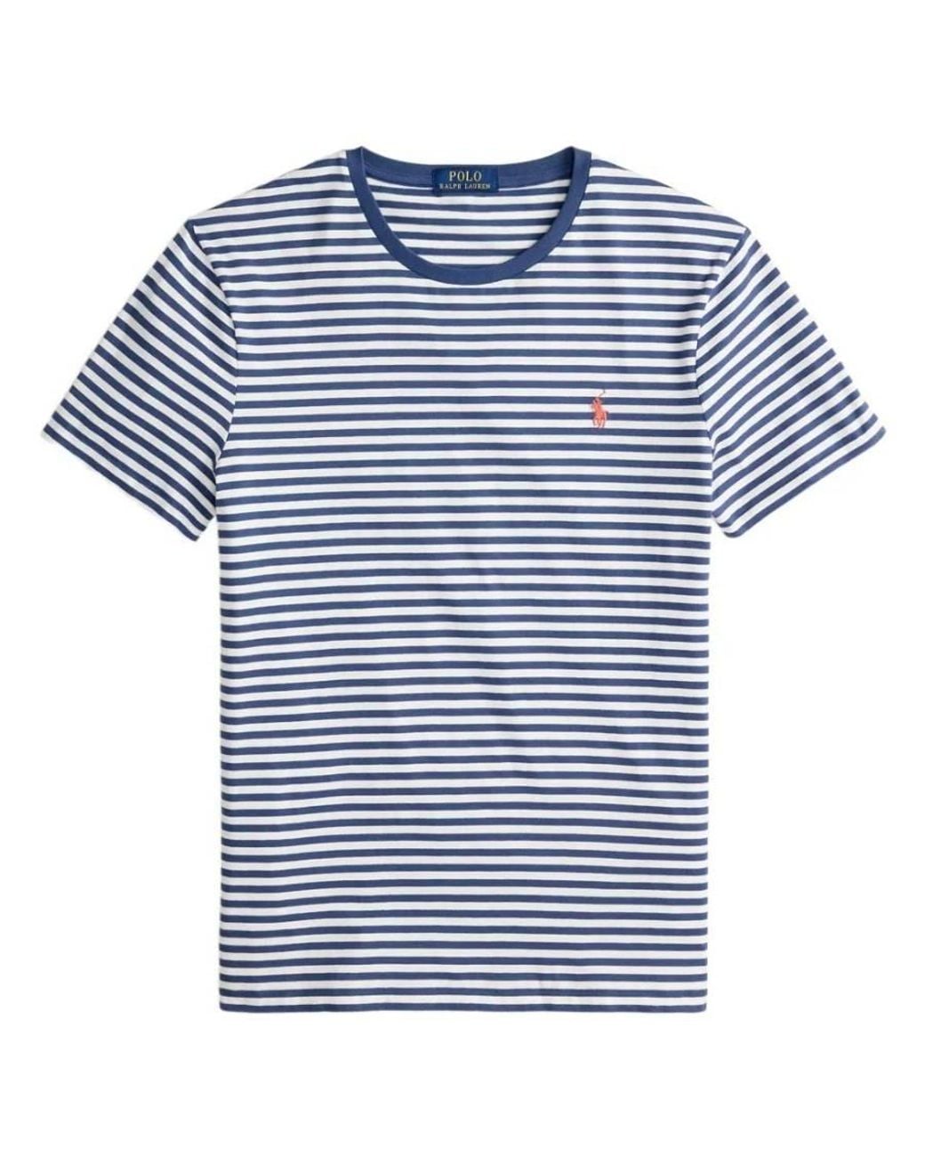Polo Ralph Lauren Blue Striped Jersey T-Shirt for men