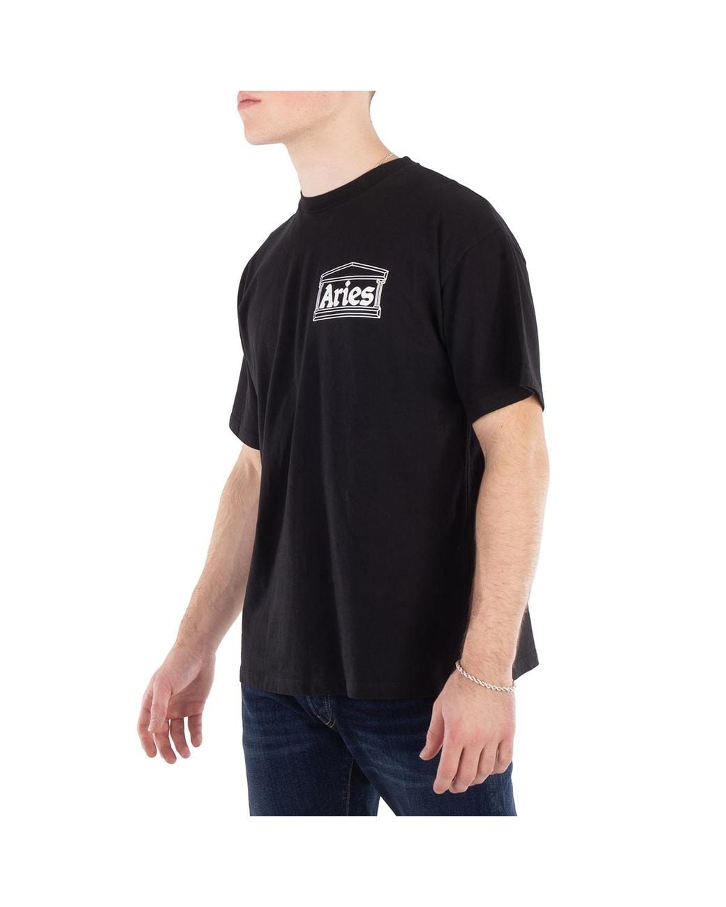 Aries Black Logo Print T-Shirt for men