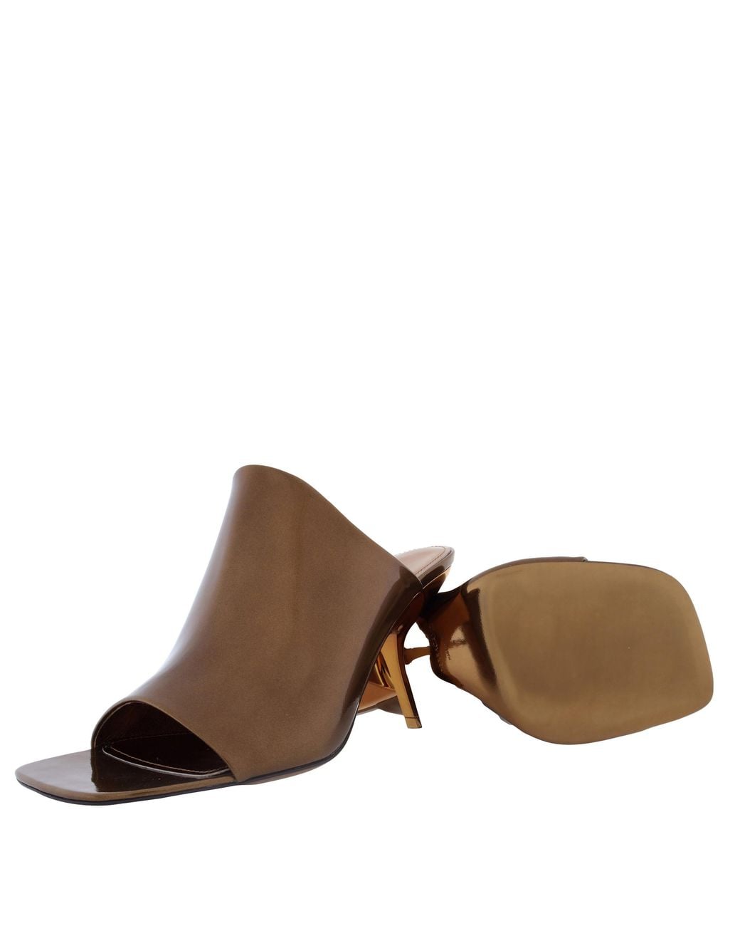 Ferragamo Brown Ferragamo Era Patent Leather Mules, Size 7 C