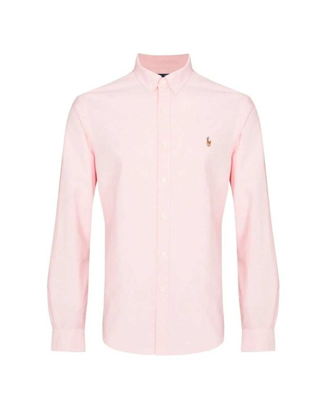 Polo Ralph Lauren Pink Long-Sleeved Cotton Oxford Shirt for men