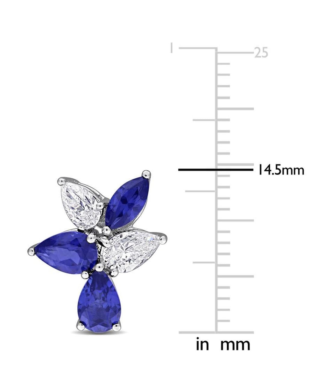Created Forever Blue 1Ct Tw Pear Lab Shape Lab-Grown Diamond And 2 7/8Cttgw Created Sapphire Earrings for men