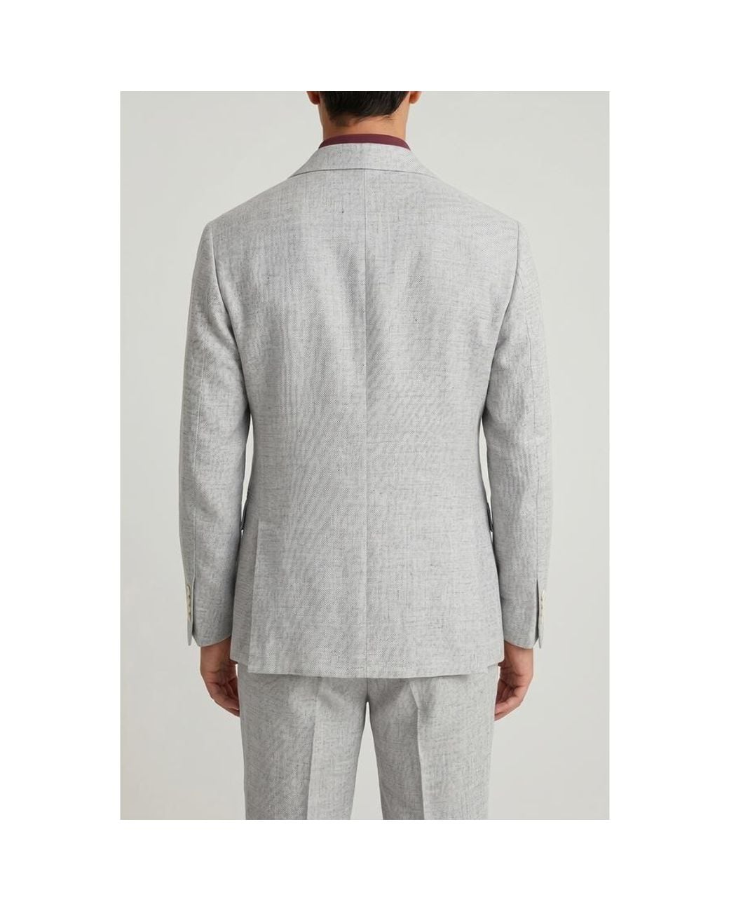 Brunello Cucinelli Gray Linen Wool Deconstructed Blazer, Brand Size 48 (Us for men