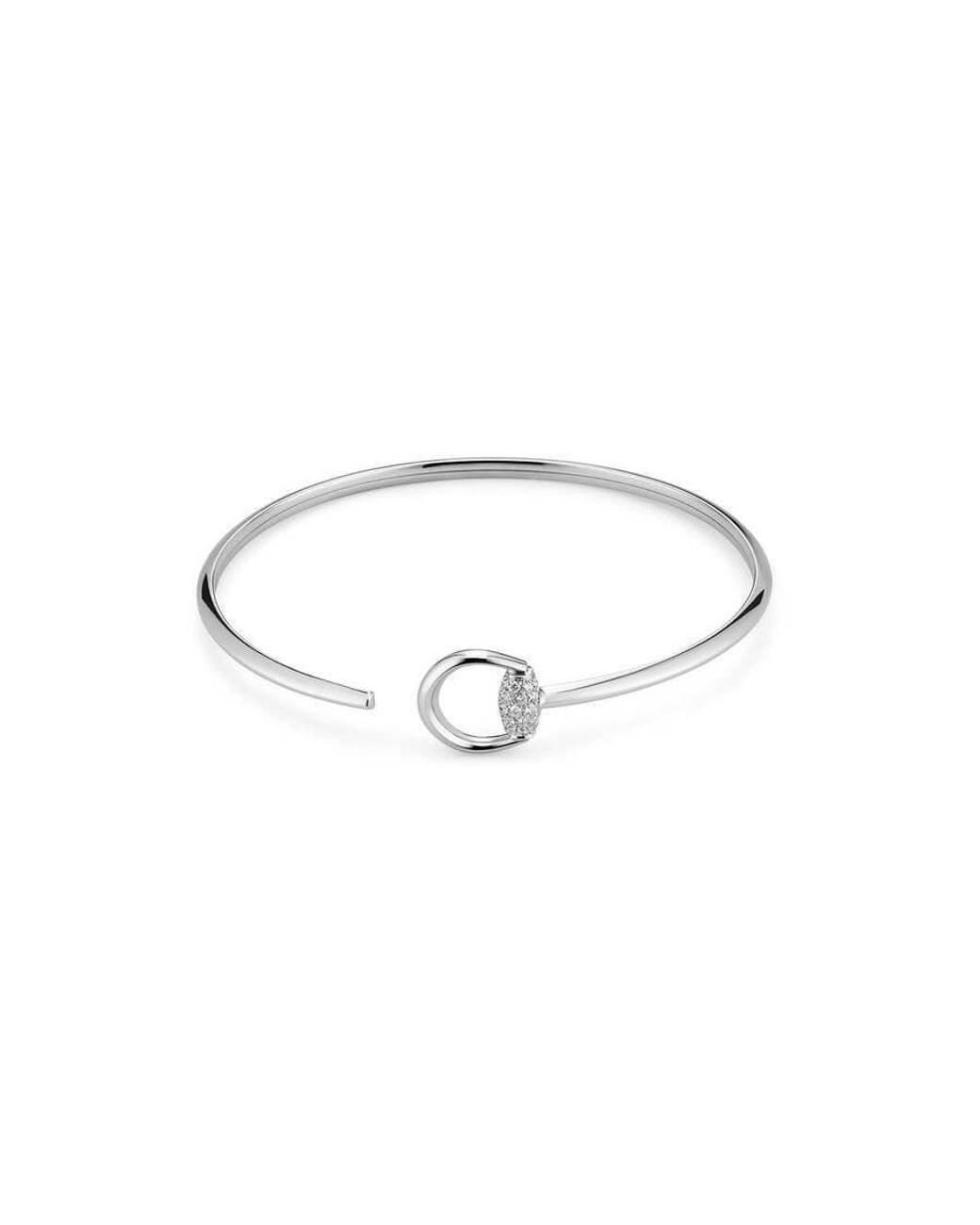 Gucci Metallic Horsebit 18K Diamond Bangle Bracelet for men