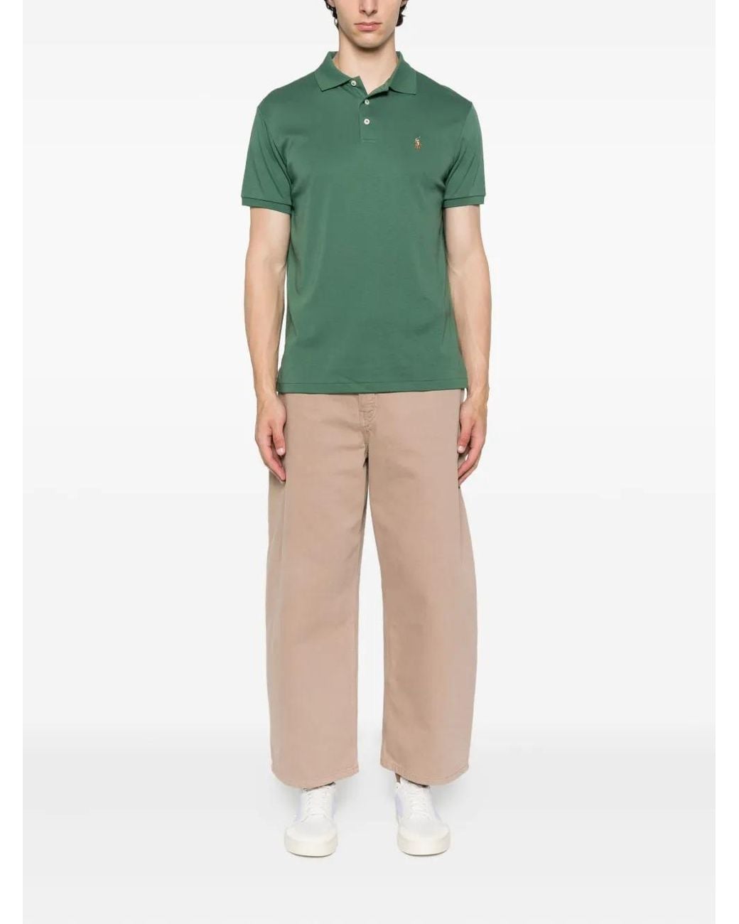 Polo Ralph Lauren Green Custom Slim Fit Cotton Polo Shirt for men