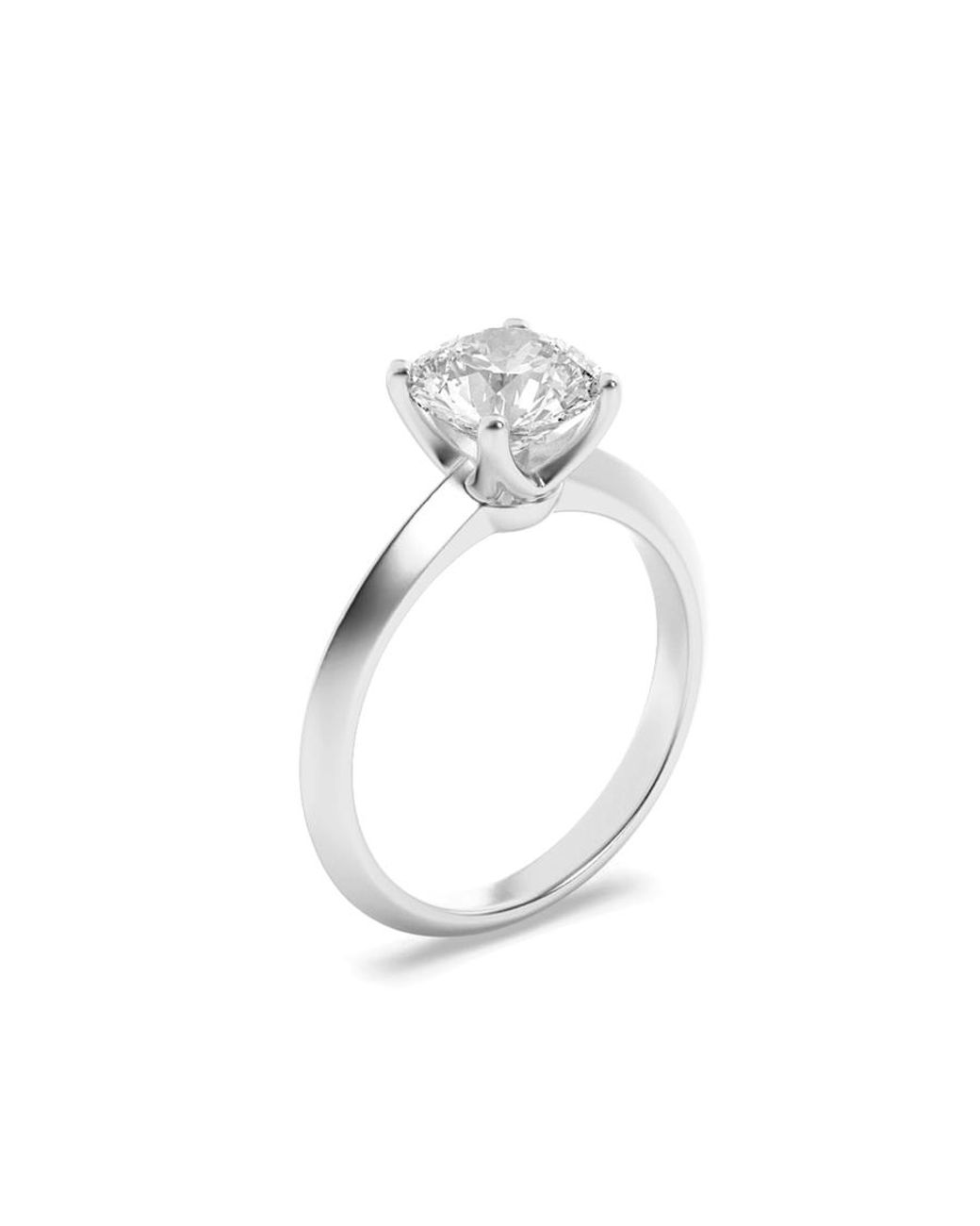 Mure And Co White 2Ctw Round Shaped Lab Grown Diamond (F/Vs) Knife Edge Shank Solitaire Engagement Ring for men