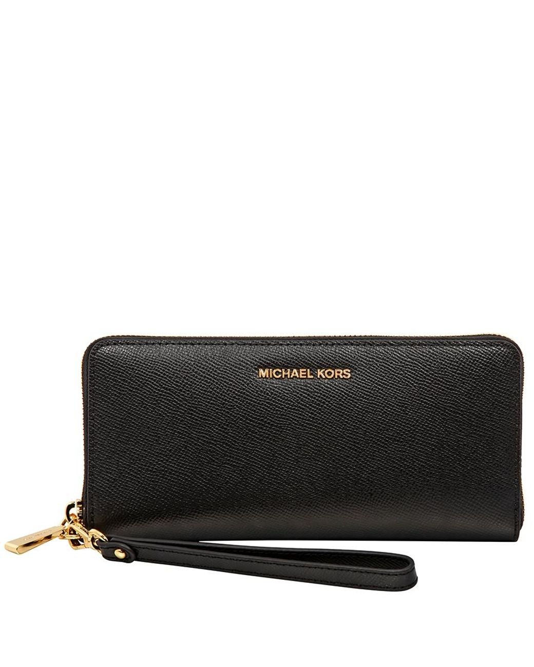 Michael kors jet set on sale travel leather continental wristlet