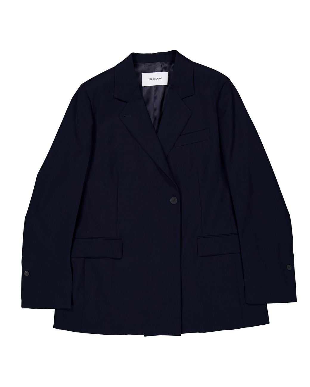 Ferragamo Blue Double Breasted Wool Blazer, Brand Size 46 Us for men