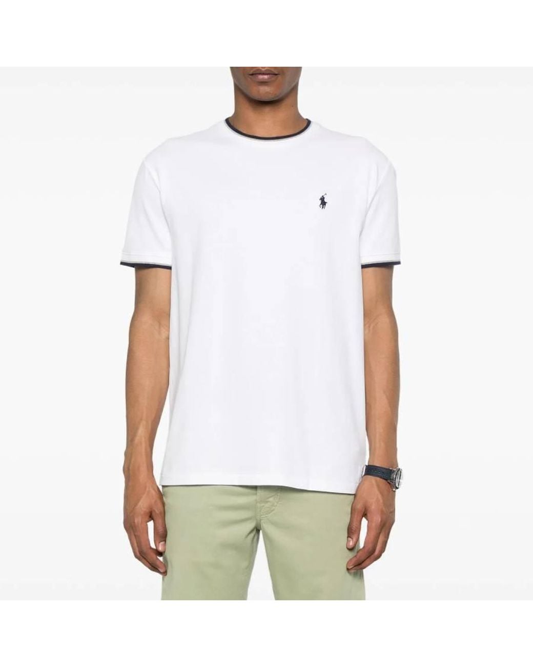 Polo Ralph Lauren White Classic-Fit Stretch Mesh T-Shirt for men