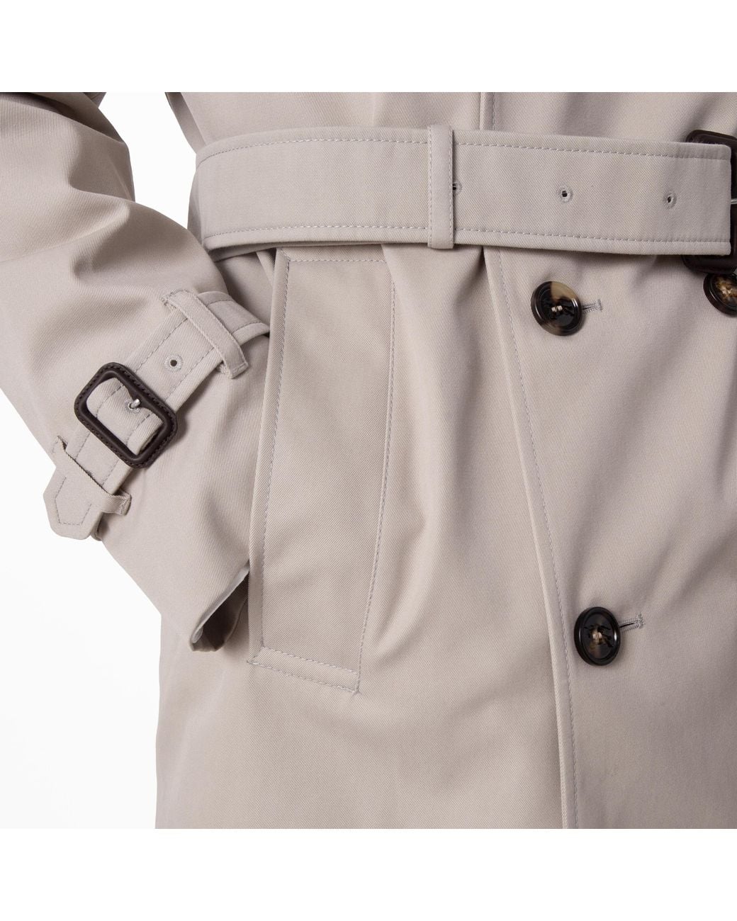 Burberry Natural Heron Cotton Blend Trench With Check Lining, Brand Size 46 Us for men