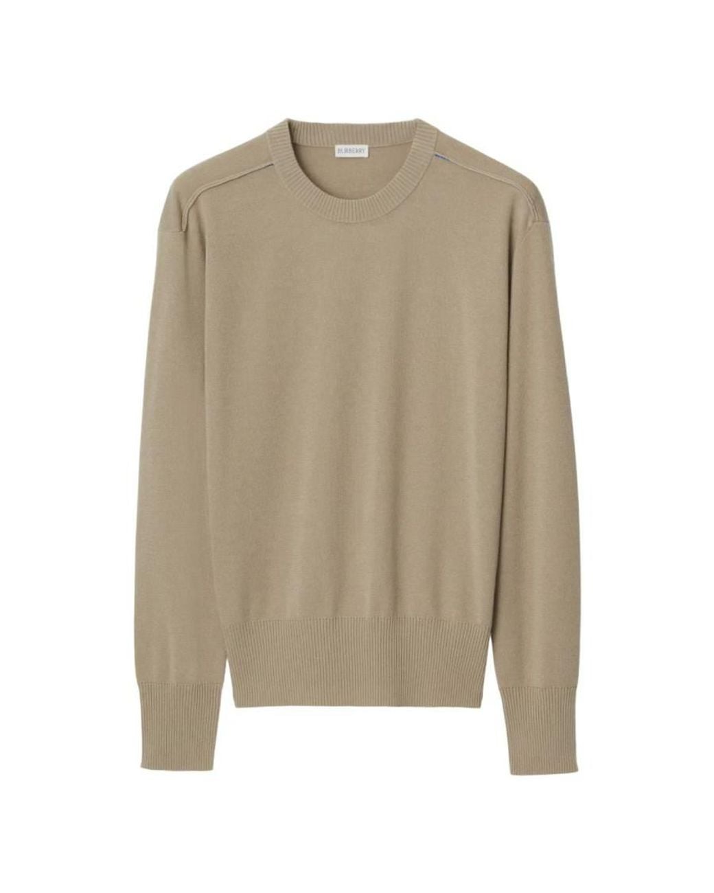 Burberry Natural Crewneck Wool Jumper for men
