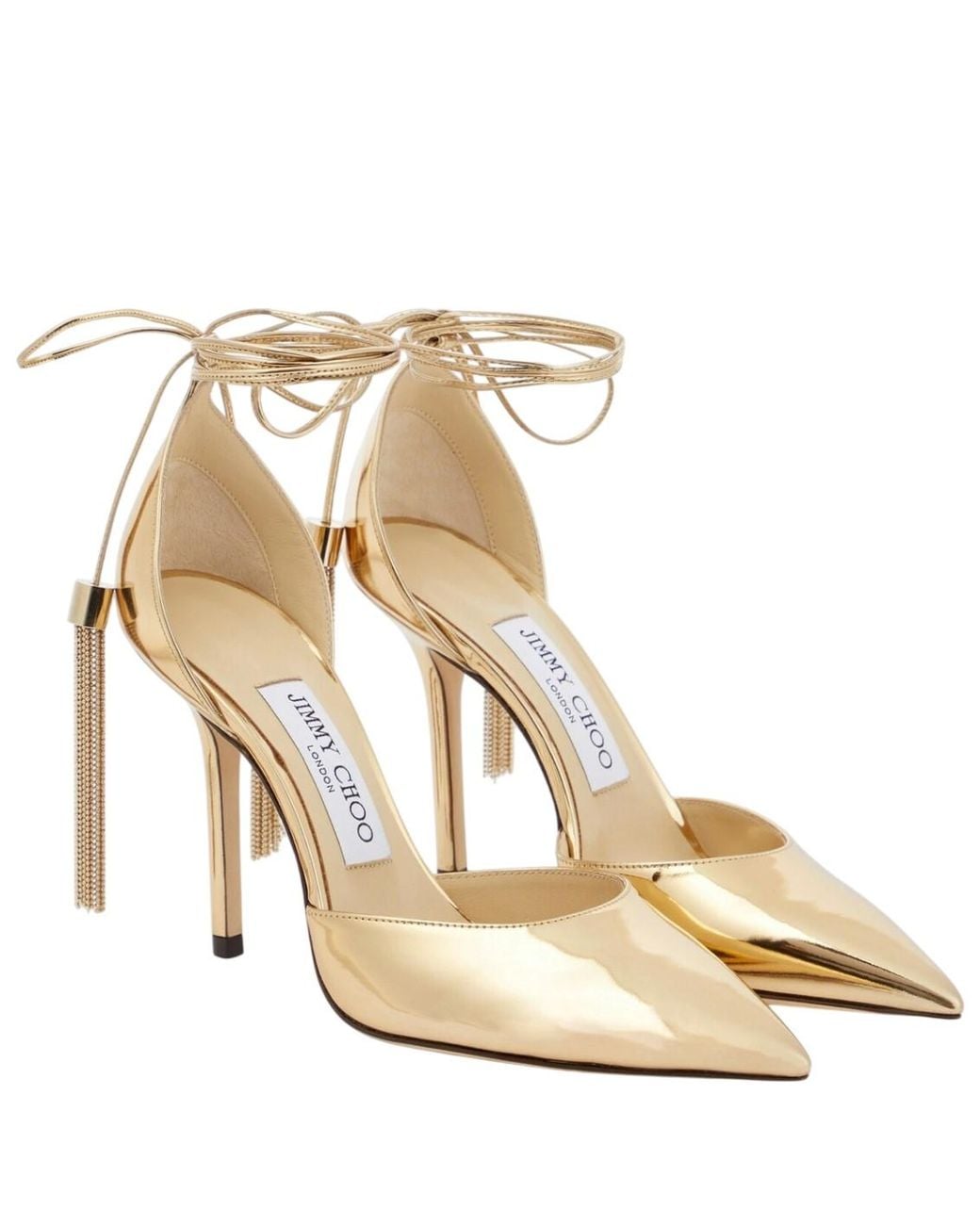 Jimmy Choo Eris 100 Metallic Pointed-Toe Pumps, Brand Size 35 Us