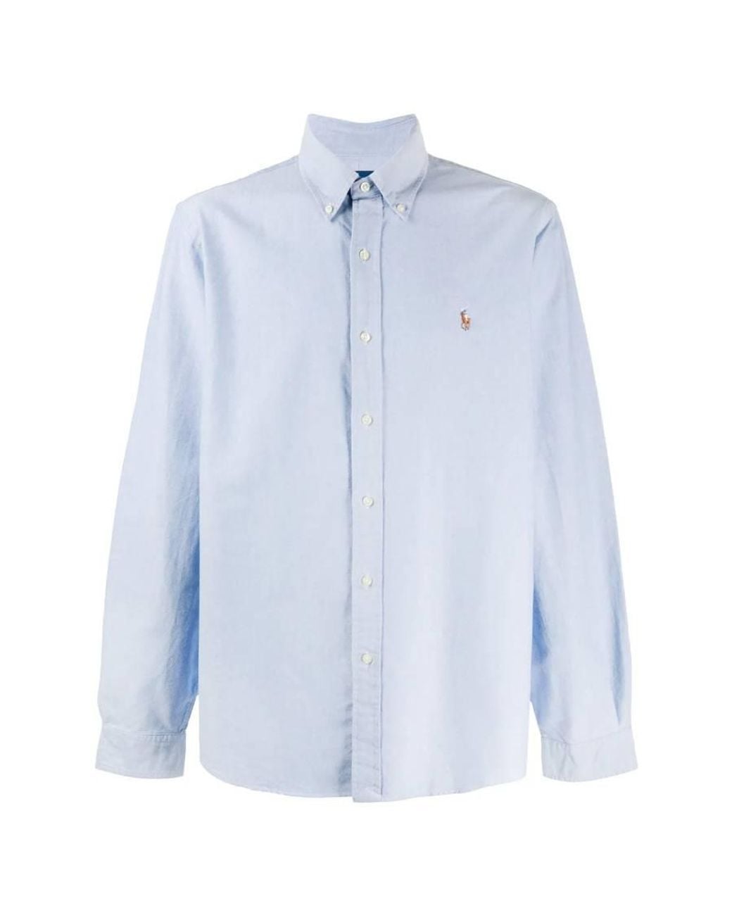 Polo Ralph Lauren Blue Custom Fit Cotton Oxford Shirt for men