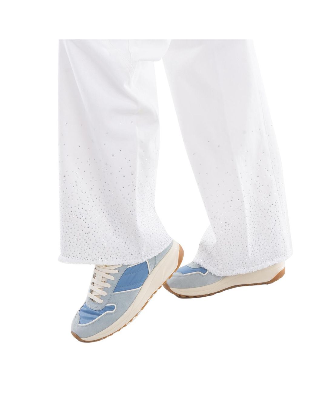 J.W. Anderson White Jw Anderson Twisted Workwear Crystal-Embellished Jeans for men