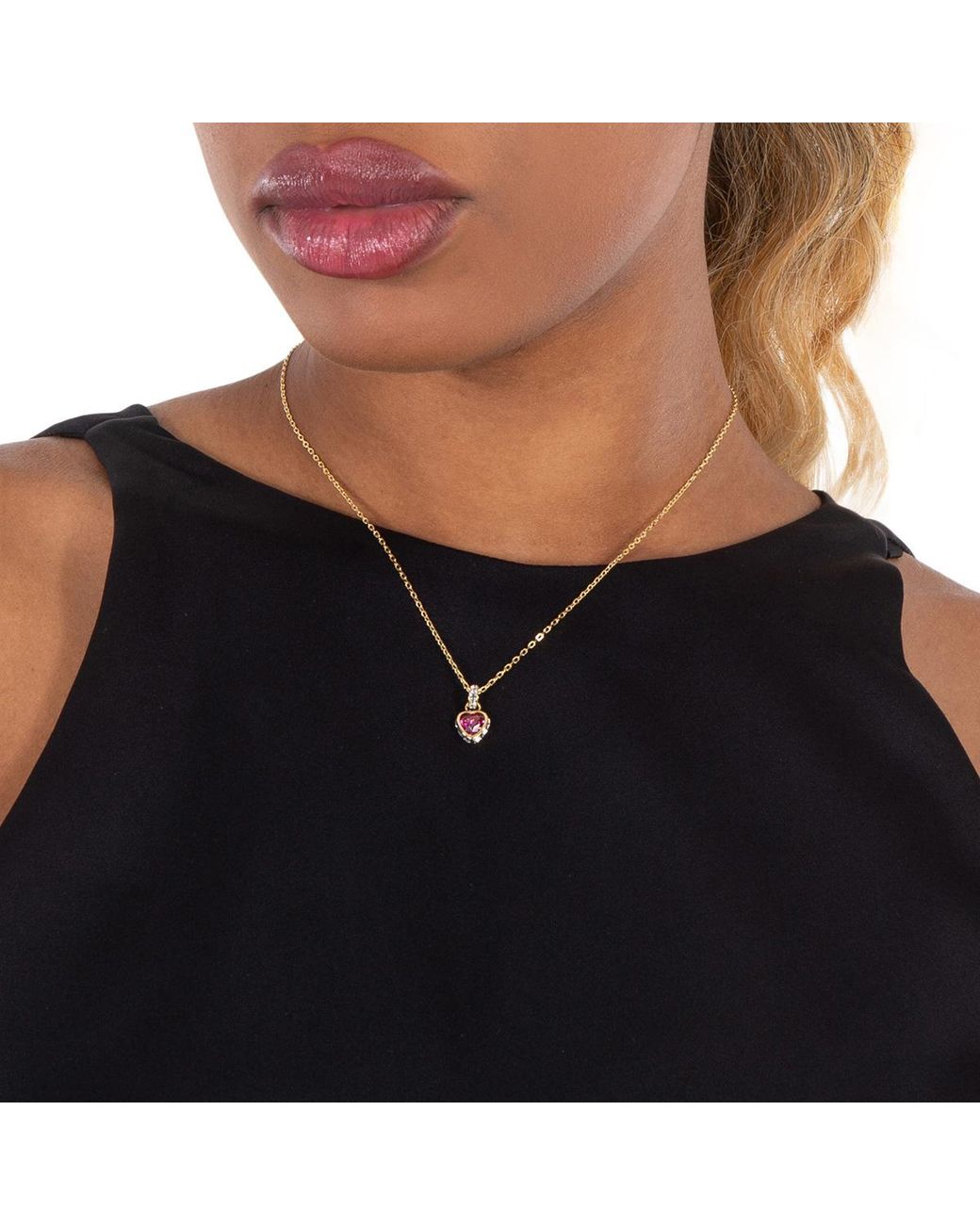 Swarovski Metallic Stilla-Tone Plated Heart Pendant Necklace for men