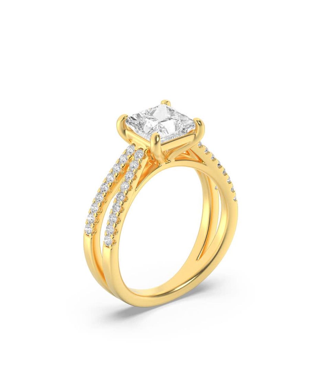 Mure And Co Metallic 2Ctw Princess Shaped Lab Grown Diamond (F/Vs) Cross Shank Accented Engagement Ring for men