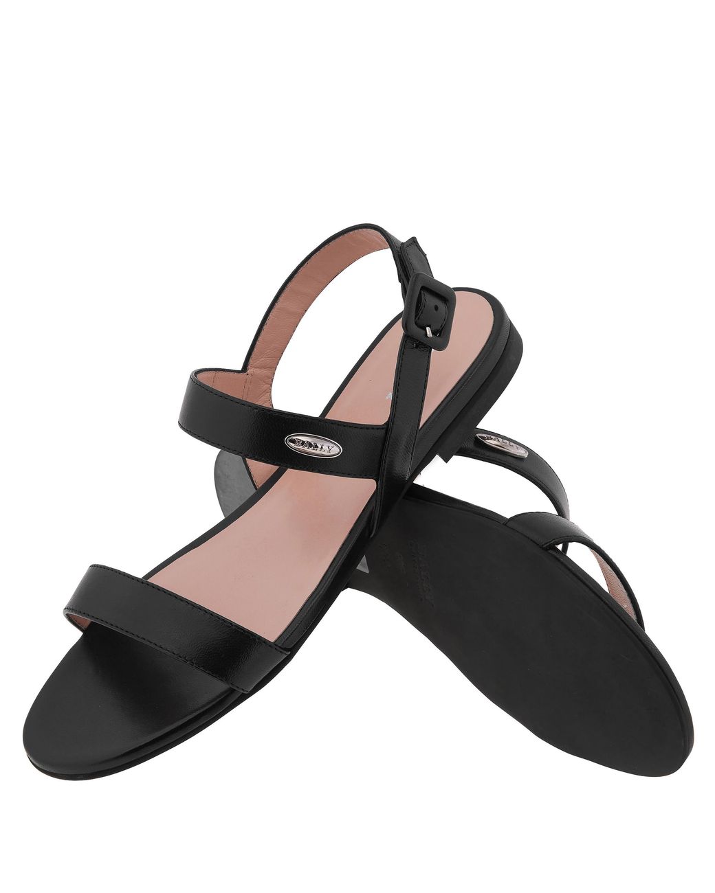Bally Black Carlas Leather Flat Sandals