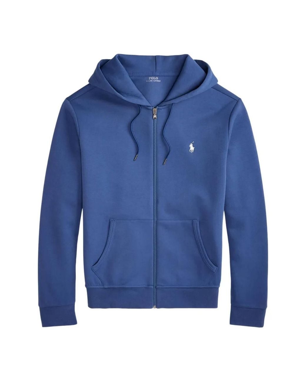 Polo Ralph Lauren Blue Double Knit Polo-Pony Hoodie for men