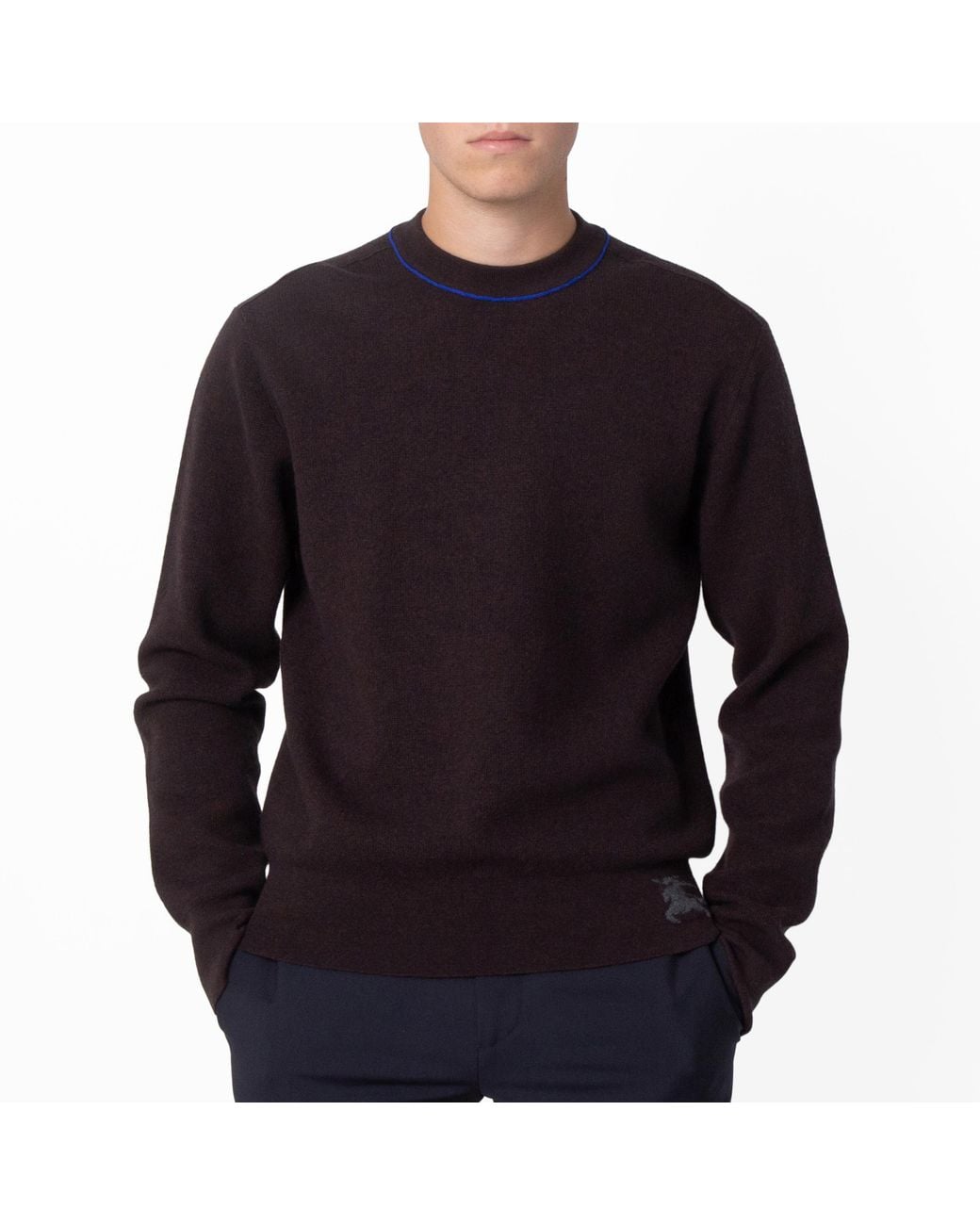 Burberry Black Ekd Embroidered Wool-Blend Sweater for men