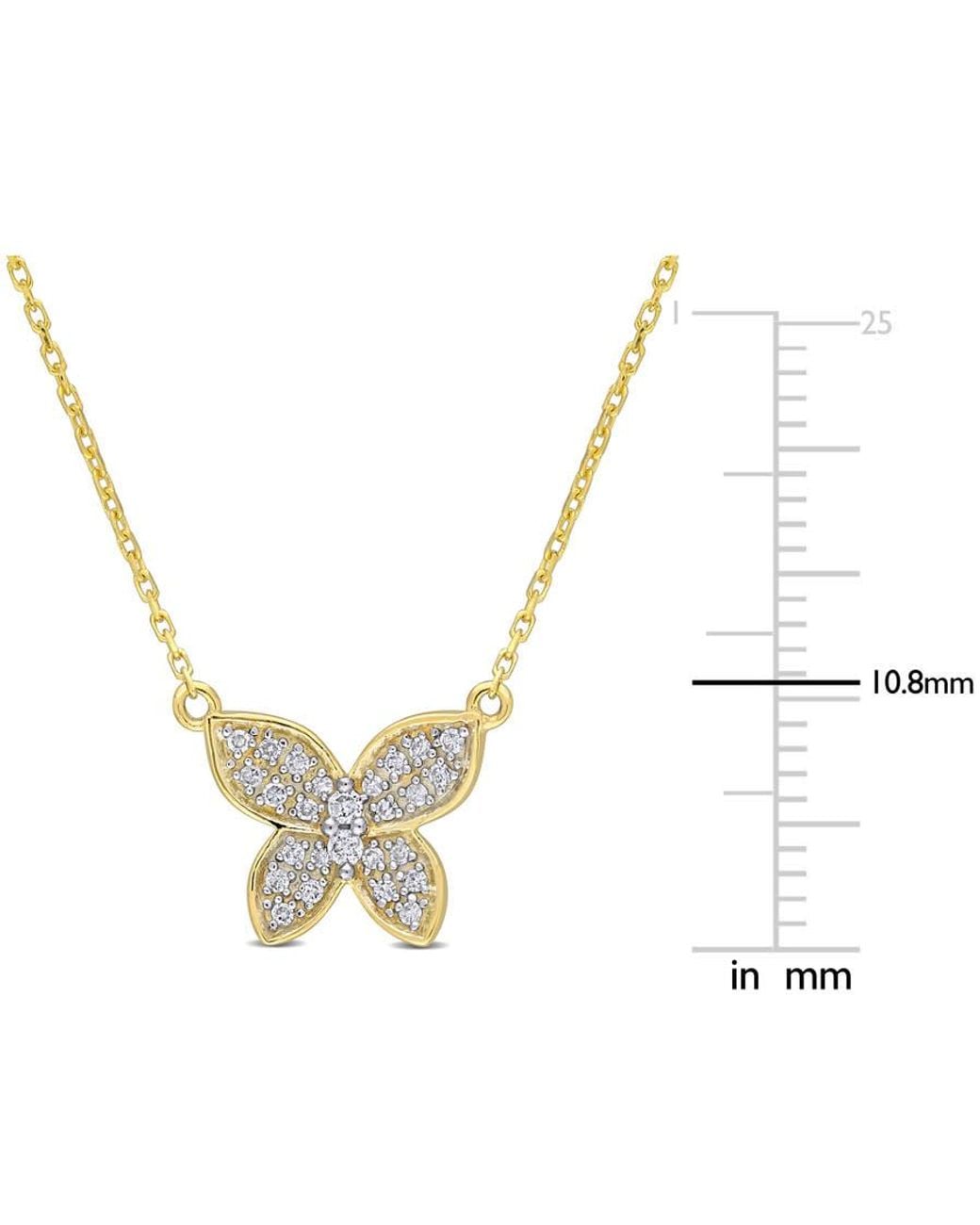 Amour Metallic 1/8 Ct Tw Diamond Butterfly Pendant With Chain for men