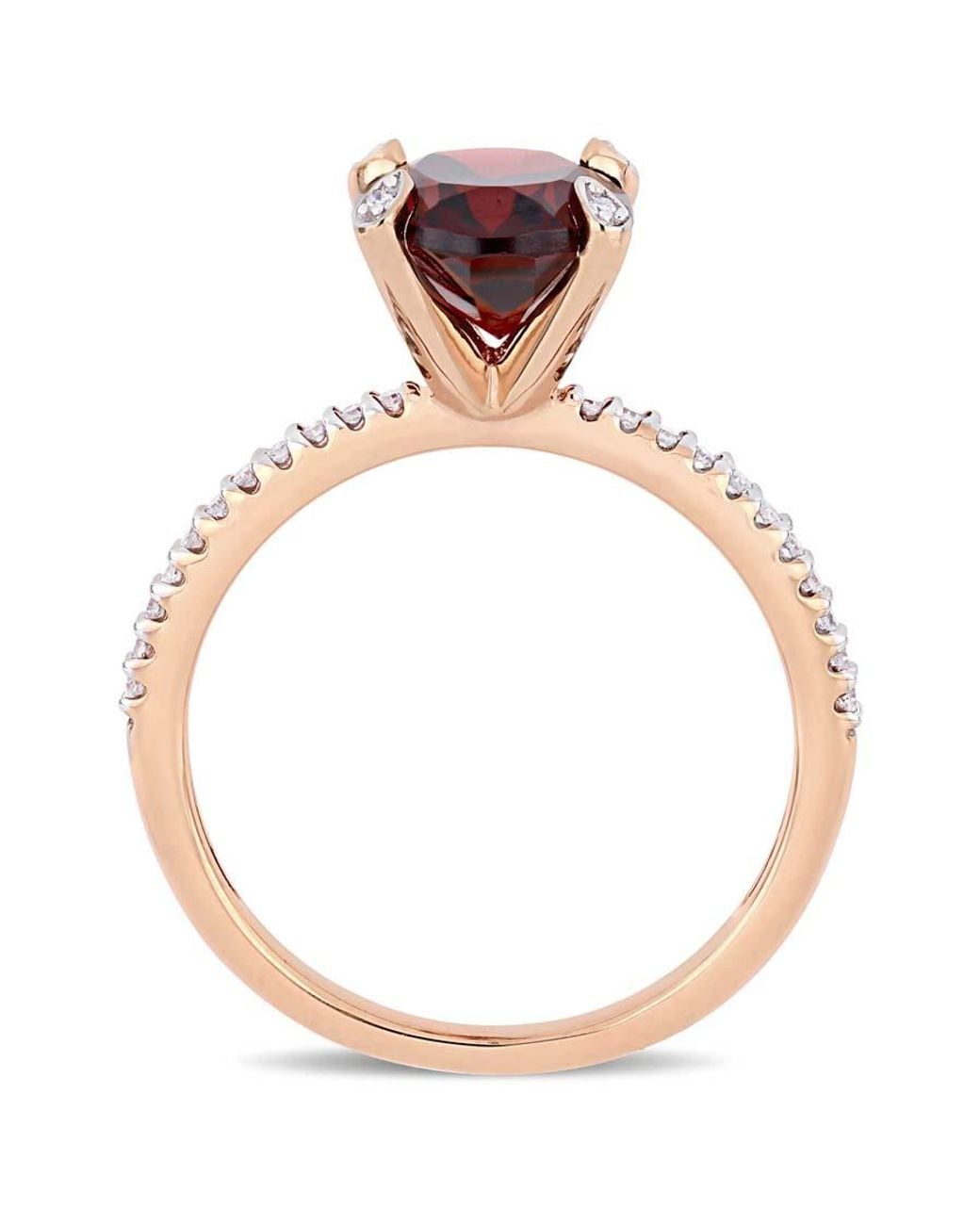 Amour Red 3 Ct Tgw Oval-Cut Garnet And 1/10 Ct Tw Diamond Ring for men