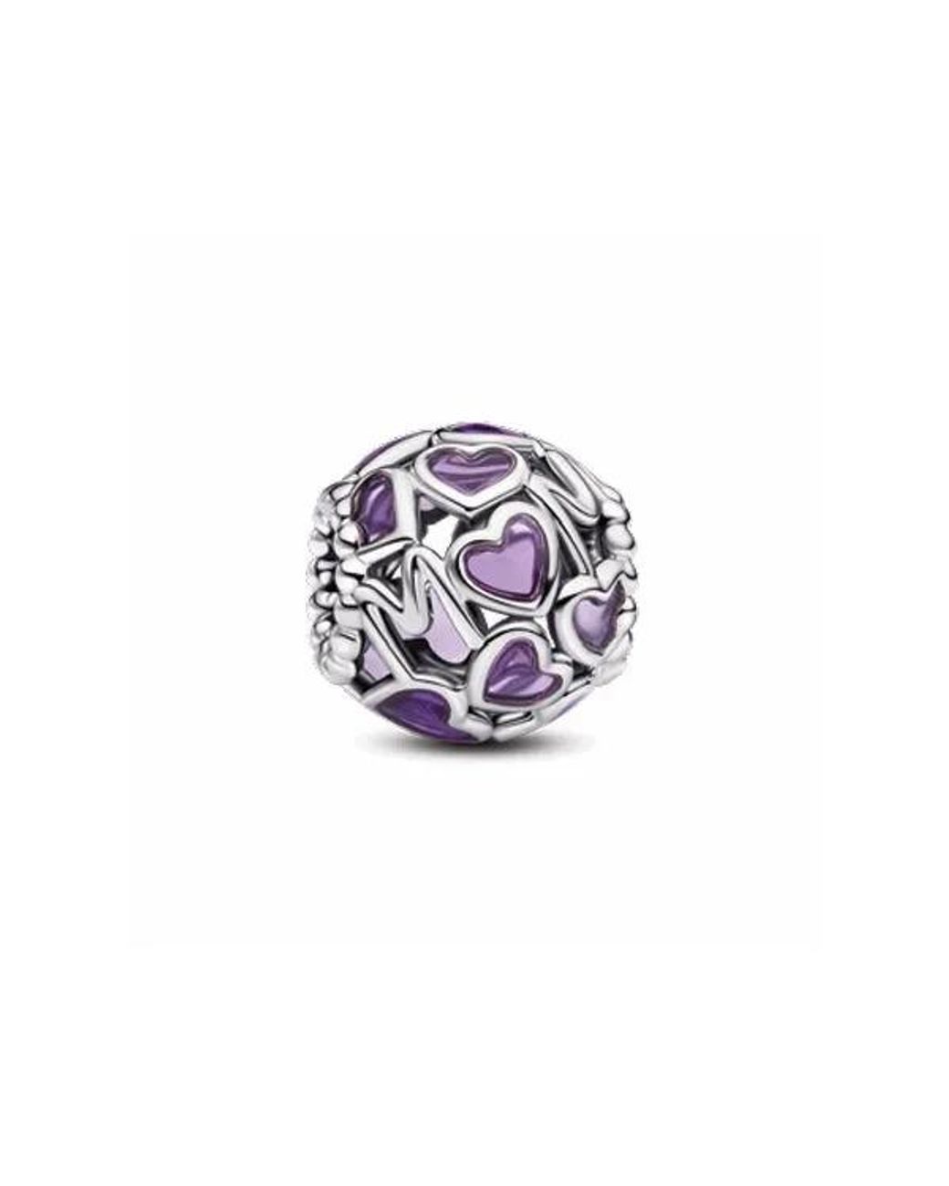 Pandora Purple Ladies Openwork Hearts Mom Charm for men