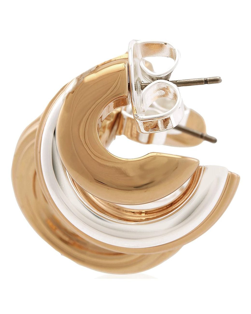 Tory Burch Metallic Two-Tone Triple Hoop Earrings for men