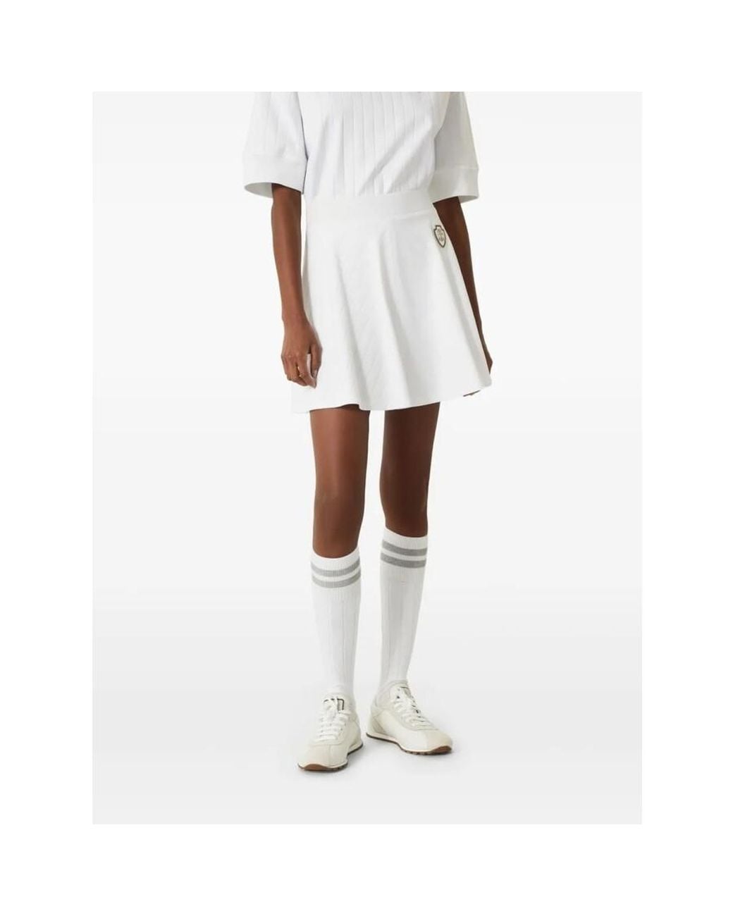 Brunello Cucinelli White Flared Cotton Skirt, Brand Size 46 (Us for men