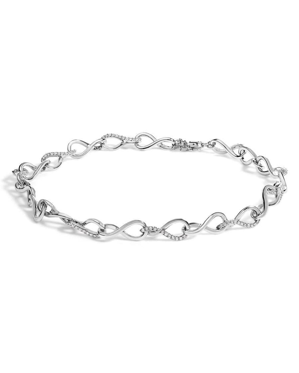 Haus of Brilliance Metallic 925 Sterling 1/2 Cttw Linked Infinity Anklet for men