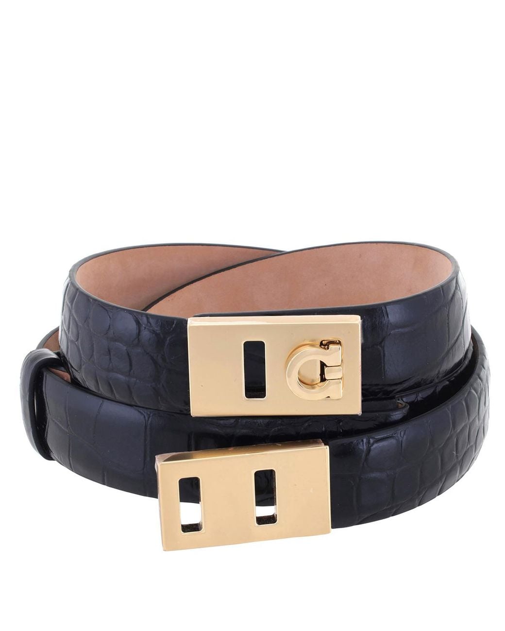 Ferragamo Black Adjustable Hug Belt, Cm for men