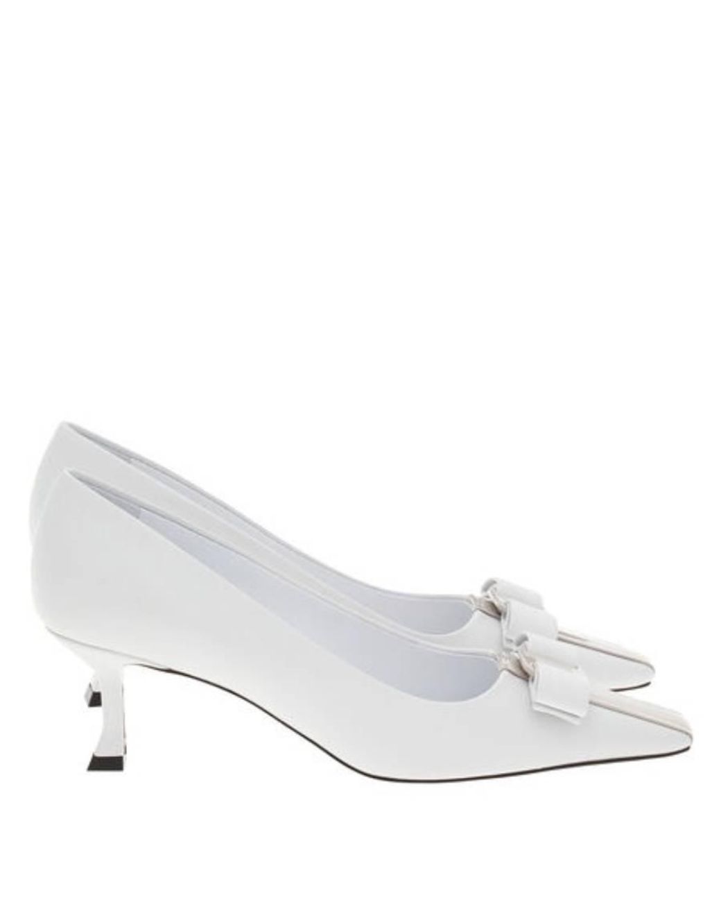 Ferragamo White Siwar 60 Vara Bow Nappa Pumps
