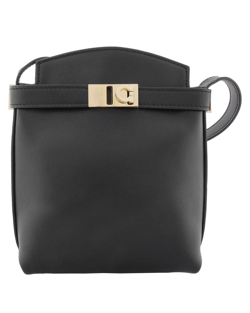 Ferragamo Black Leather Smartphone Holder