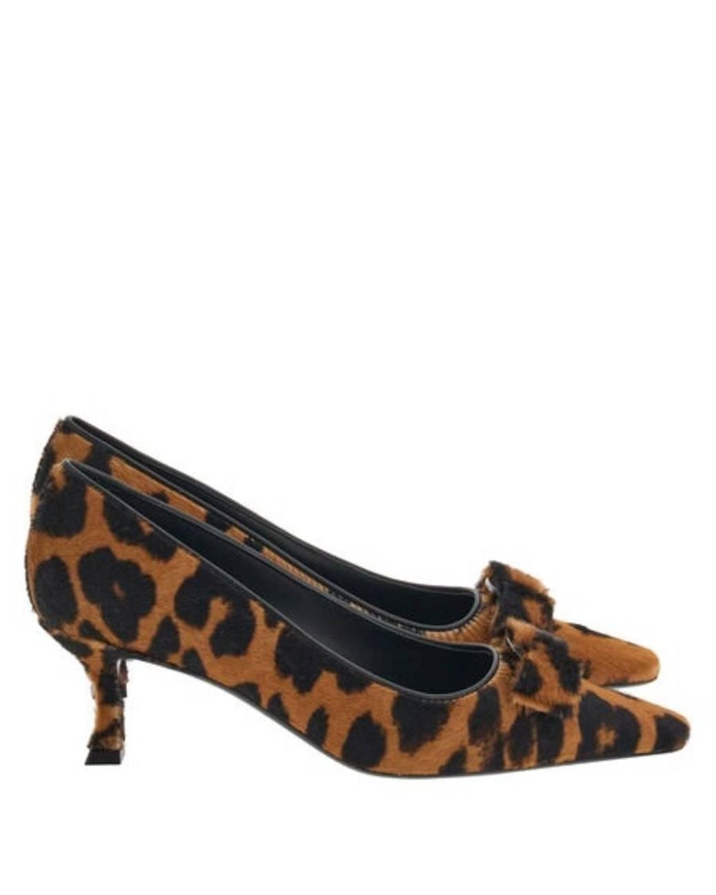 Ferragamo Brown Siwar Leopard-Print Vara Pumps